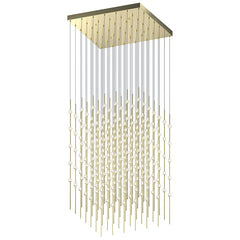 Sonneman Constellation Cosmic Cube 30-Inch LED Chandelier, Dimmable, Satin Brass/Nickel Finishes