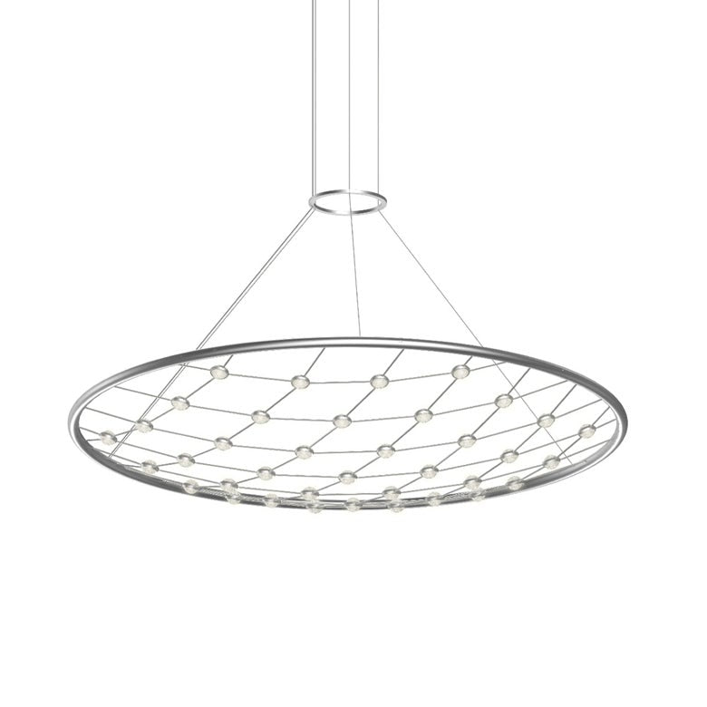 Sonneman 48" Constellation Galaxy Matrix Round Chandelier With Dimmable LED And Satin Aluminum Finish