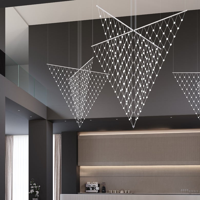 SONNEMAN Constellation Galaxy Matrix 26,250 Lumen LED Chandelier with Dimmable Feature, Satin Aluminum Finish