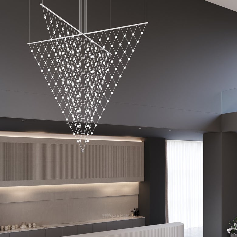 SONNEMAN Constellation Galaxy Matrix 26,250 Lumen LED Chandelier with Dimmable Feature, Satin Aluminum Finish