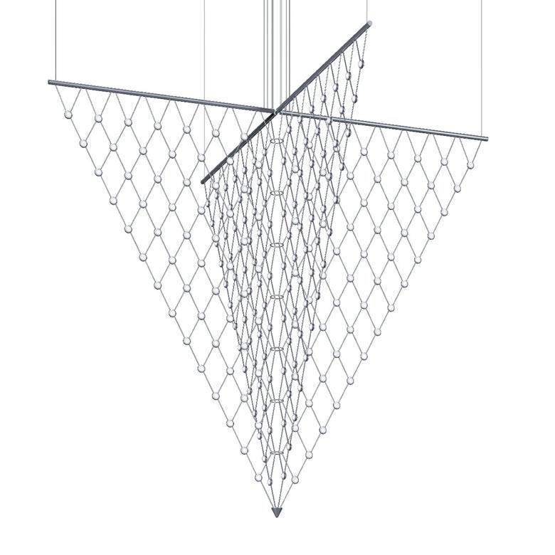 SONNEMAN Constellation Galaxy Matrix 26,250 Lumen LED Chandelier with Dimmable Feature, Satin Aluminum Finish