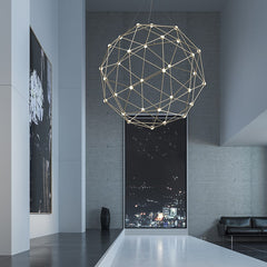 SONNEMAN Constellation Hedron Chandelier 45.75" Height Dimmable LED Light Polished Black Nickel Finish