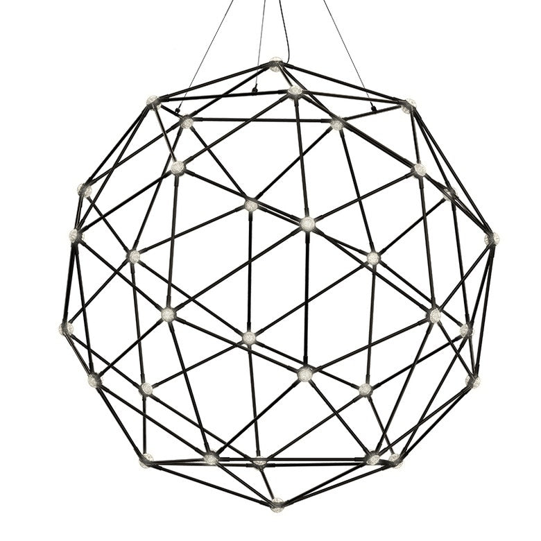 SONNEMAN Constellation Hedron Chandelier 45.75" Height Dimmable LED Light Polished Black Nickel Finish