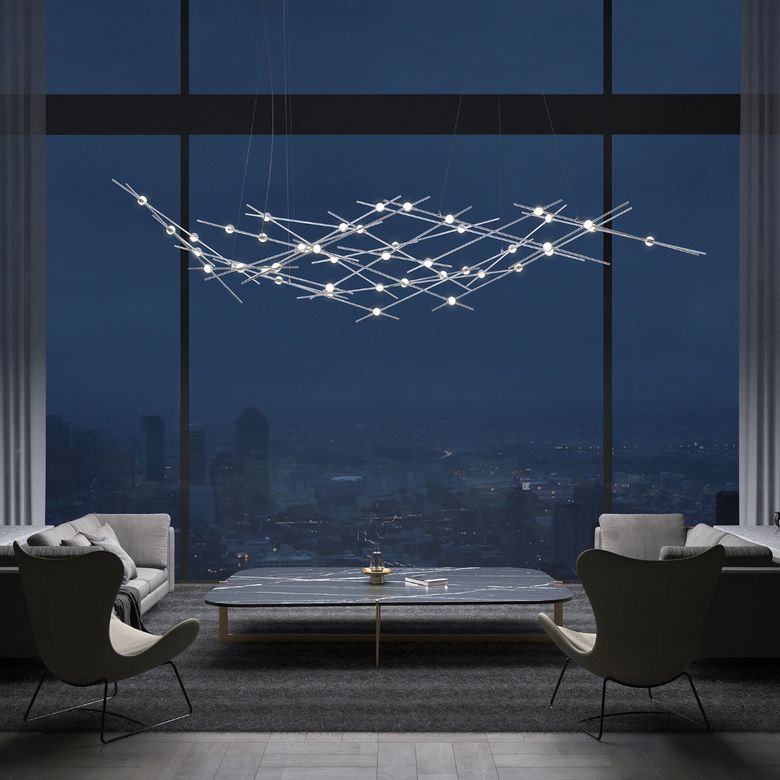 Ursa Major Chandelier by SONNEMAN – 11,000 Lumens, Dimmable LED, Satin Brass/Nickel Finish