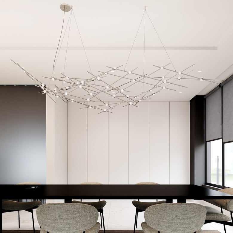 Ursa Major Chandelier by SONNEMAN – 11,000 Lumens, Dimmable LED, Satin Brass/Nickel Finish