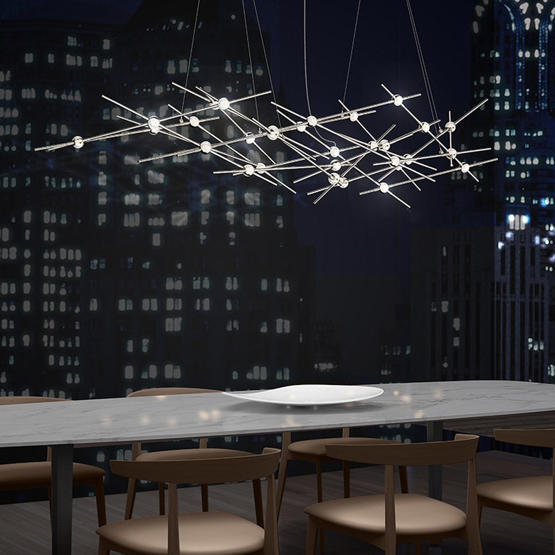 Ursa Minor Constellation Chandelier by SONNEMAN | LED, Dimmable, Satin Brass or Nickel, 6300 Lumens