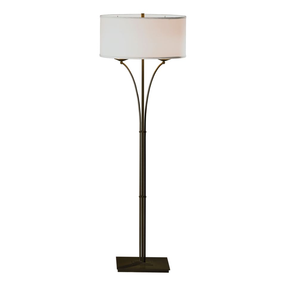 Contemporary Formae 58.1-Inch Floor Lamp by Hubbardton Forge with Dimmable Functionality and Steel Design