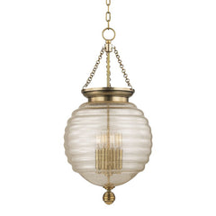Coolidge Large Pendant by Hudson Valley Lighting, Aged Brass Finish, Adjustable Height, Dimmable, UL Damp Rated