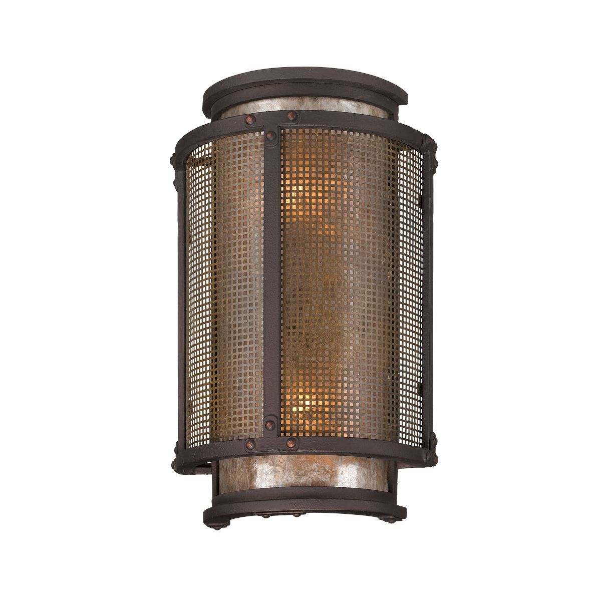 Copper Mountain Large Wall Sconce by Troy Lighting, 2-Light, Bronze Finish, Mica Shade, UL Wet Rated