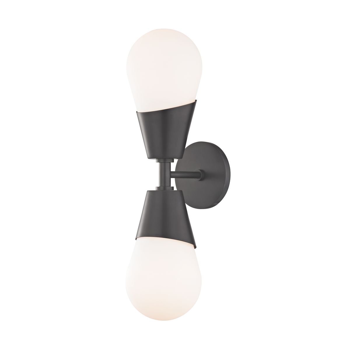 Mitzi Cora 2-Light Sconce With Dimmable Matte White Glass Shade, Versatile Design & UL Damp Rated