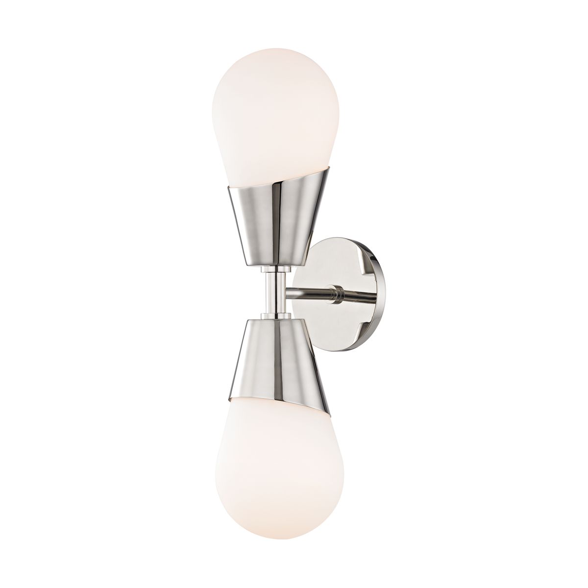 Mitzi Cora 2-Light Sconce With Dimmable Matte White Glass Shade, Versatile Design & UL Damp Rated