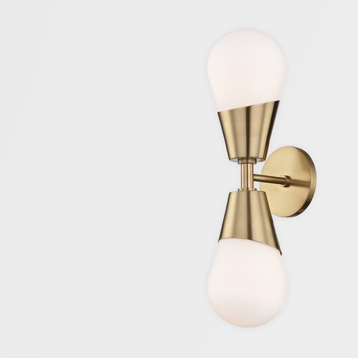 Mitzi Cora 2-Light Sconce With Dimmable Matte White Glass Shade, Versatile Design & UL Damp Rated