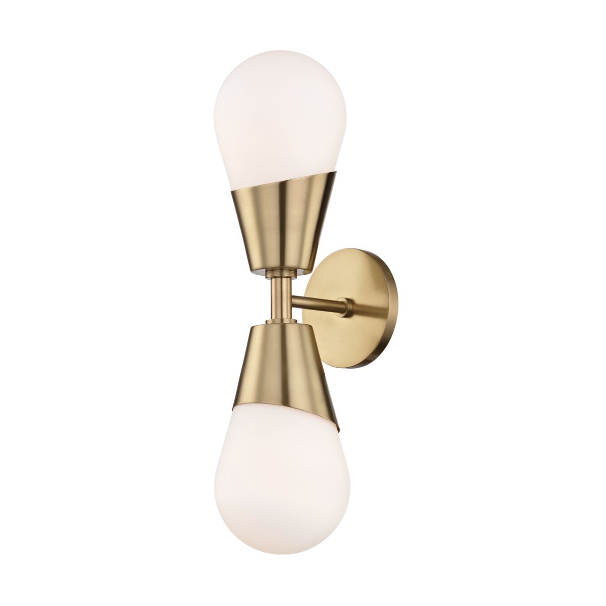 Mitzi Cora 2-Light Sconce With Dimmable Matte White Glass Shade, Versatile Design & UL Damp Rated