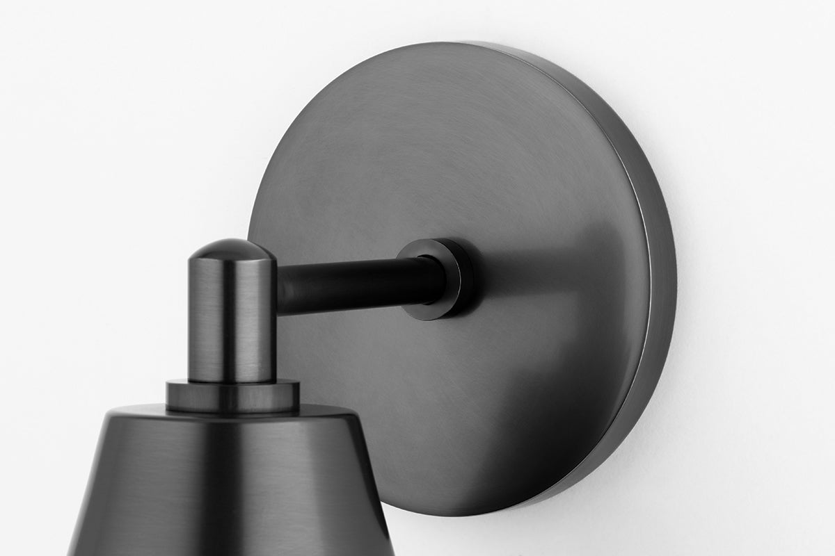 Mitzi Cora Sconce 11.75" Height, Dimmable Matte White Glass Shade, Aged Brass/Old Bronze/Nickel Finish