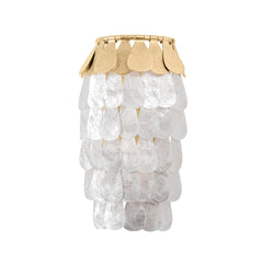 Coralie Sconce 2-Light Wall Fixture by Corbett Lighting, Vintage Gold Leaf, Dimmable, UL Damp Rated