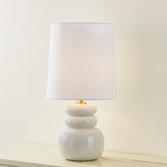 Mitzi Corinne 22.75" Table Lamp - Elegant Blush Ceramic Design, Dimmable, Linen Shade, Aged Brass Accents