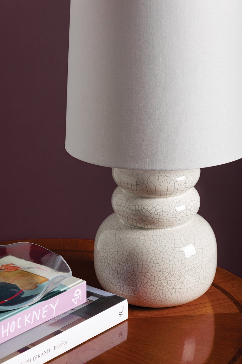 Mitzi Corinne 22.75" Table Lamp - Elegant Blush Ceramic Design, Dimmable, Linen Shade, Aged Brass Accents
