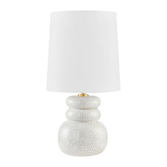 Mitzi Corinne 22.75" Table Lamp - Elegant Blush Ceramic Design, Dimmable, Linen Shade, Aged Brass Accents