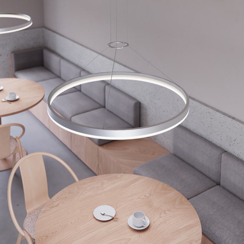 32-Inch Corona Ring LED Pendant by SONNEMAN - Dimmable, Sleek Design, 2560 Lumens, Multiple Finishes