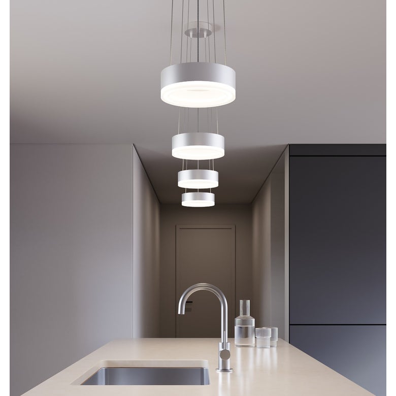 SONNEMAN 6-Inch Corona Ring LED Pendant Light with Adjustable Height and Satin Finish