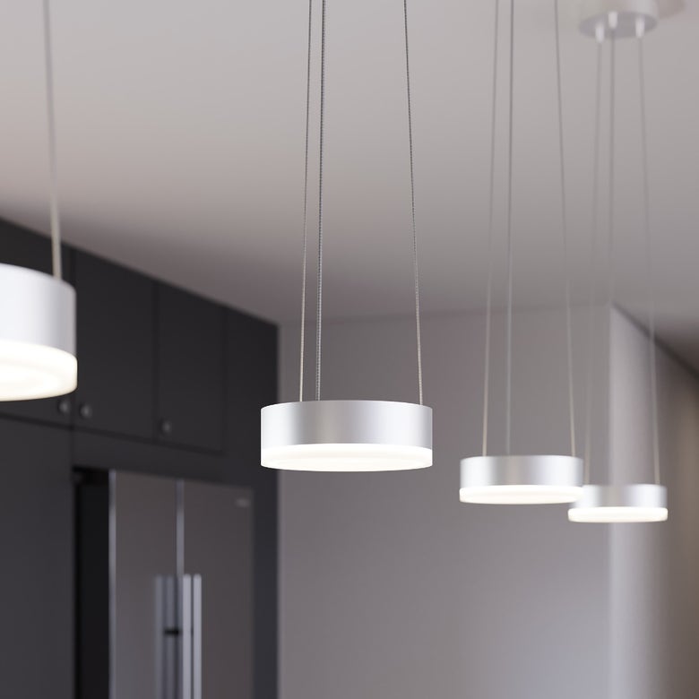 SONNEMAN 6-Inch Corona Ring LED Pendant Light with Adjustable Height and Satin Finish