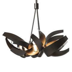 Corona Pendant Light by Hubbardton Forge, Handcrafted Steel, Dimmable, Frosted Glass Shade, 21" H x 26.9" D