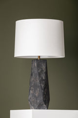 Coronado Table Lamp 29" Tall By Troy Lighting, Black Ceramic With Patina Brass Finish, Dimmable