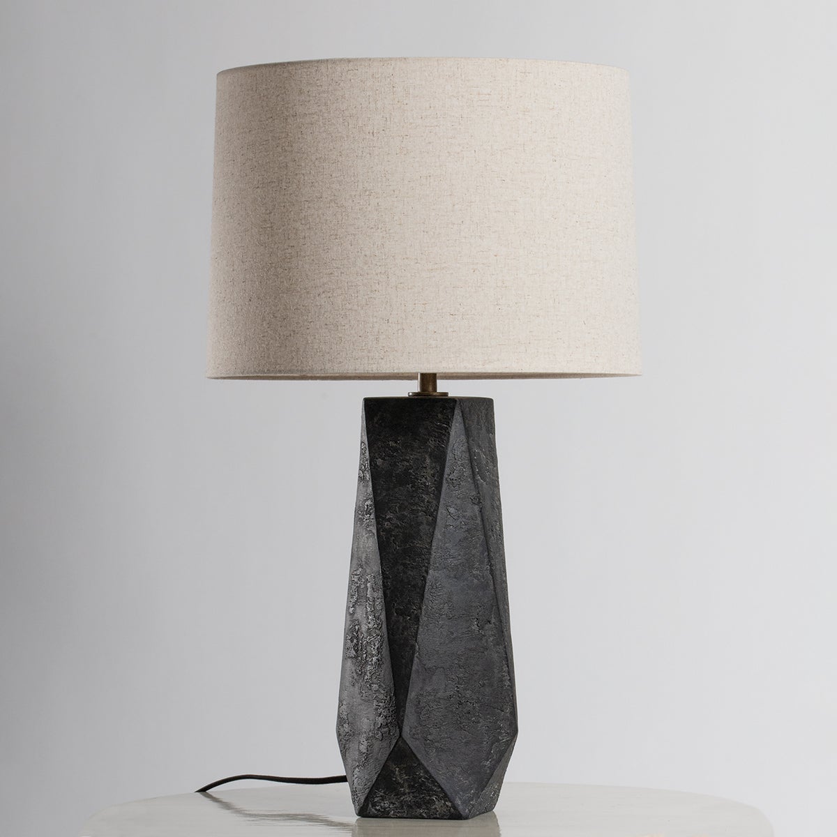 Coronado Table Lamp 29" Tall By Troy Lighting, Black Ceramic With Patina Brass Finish, Dimmable