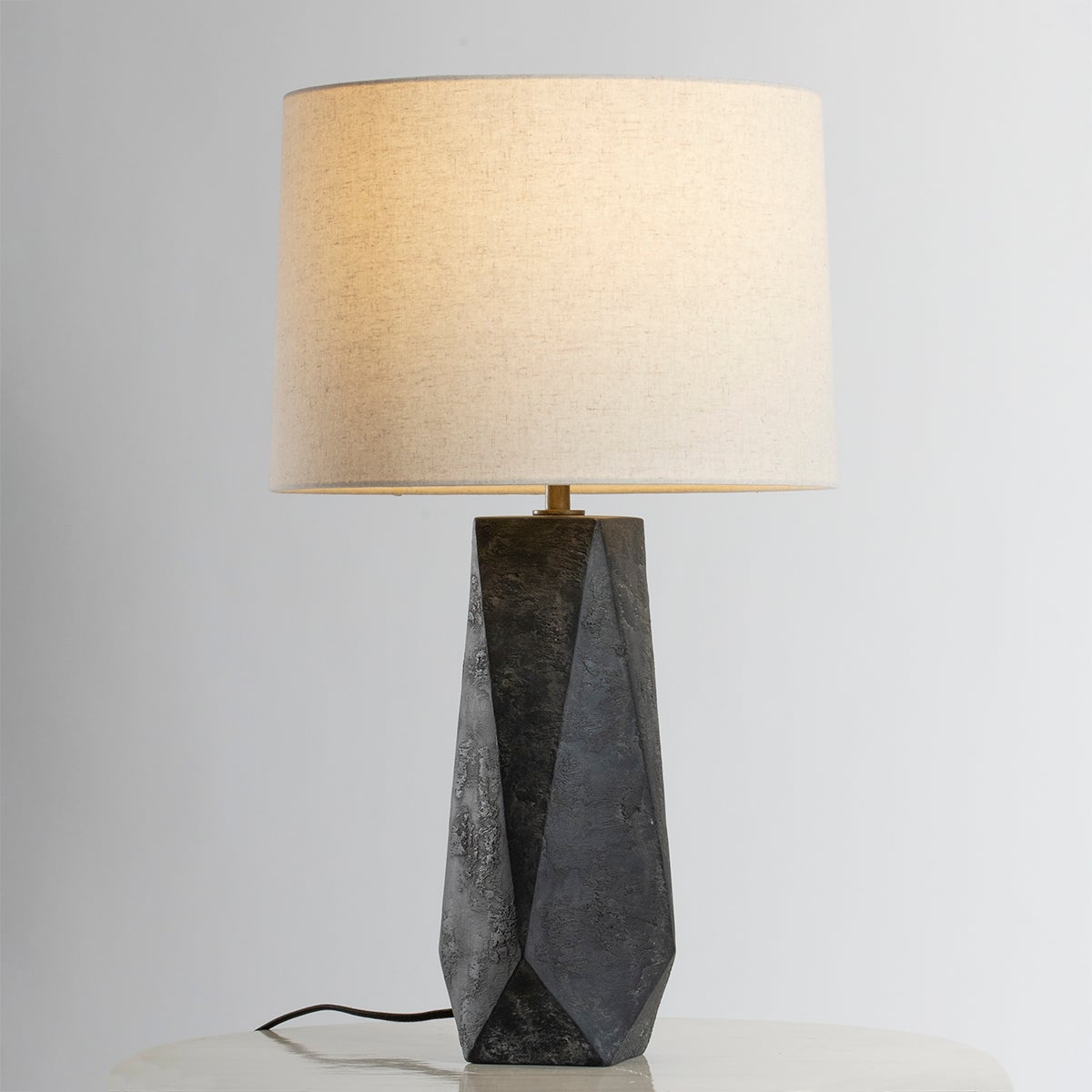 Coronado Table Lamp 29" Tall By Troy Lighting, Black Ceramic With Patina Brass Finish, Dimmable