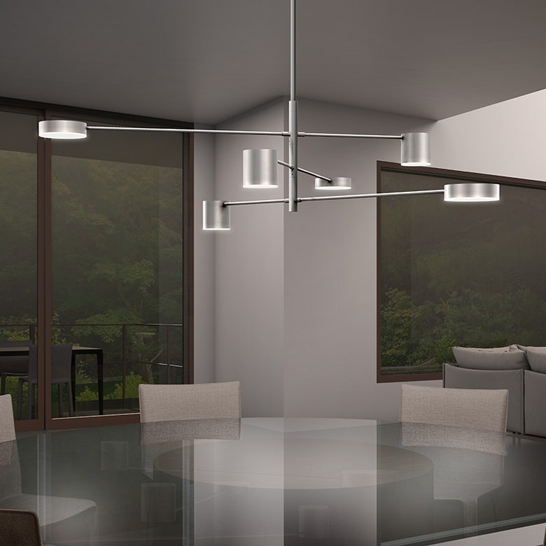 SONNEMAN 4-Light Linear Counterpoint LED Pendant Light, Dimmable, 1540 Lumens, Modern Design