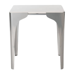Cove Marble Top Side Table by Hubbardton Forge with Curved Metal Frame, Customizable Finishes