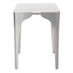 Cove Marble Top Side Table by Hubbardton Forge with Curved Metal Frame, Customizable Finishes