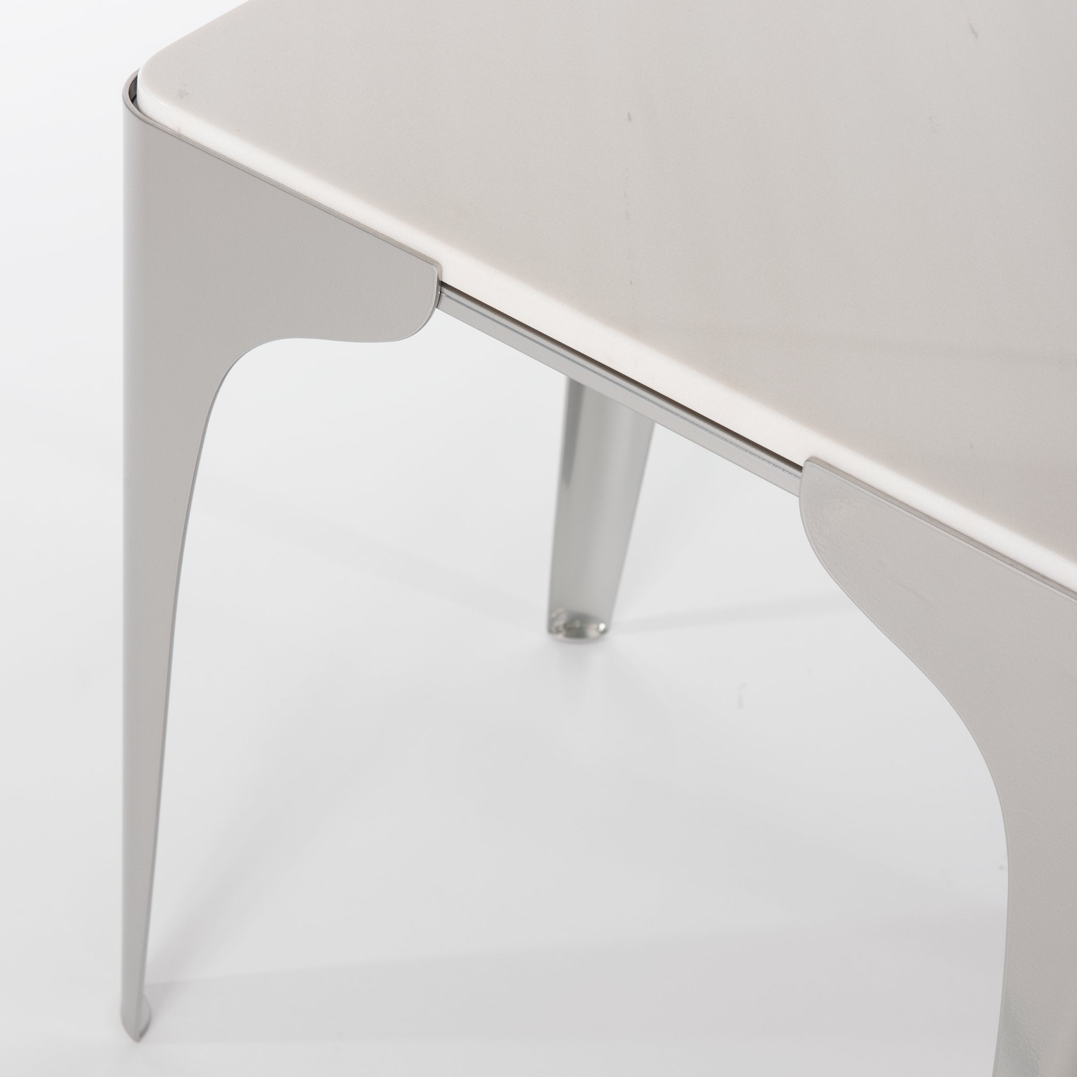 Cove Marble Top Side Table by Hubbardton Forge with Curved Metal Frame, Customizable Finishes