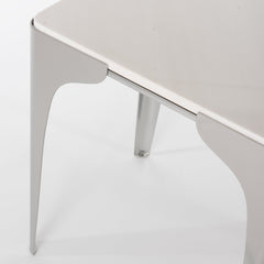 Cove Marble Top Side Table by Hubbardton Forge with Curved Metal Frame, Customizable Finishes