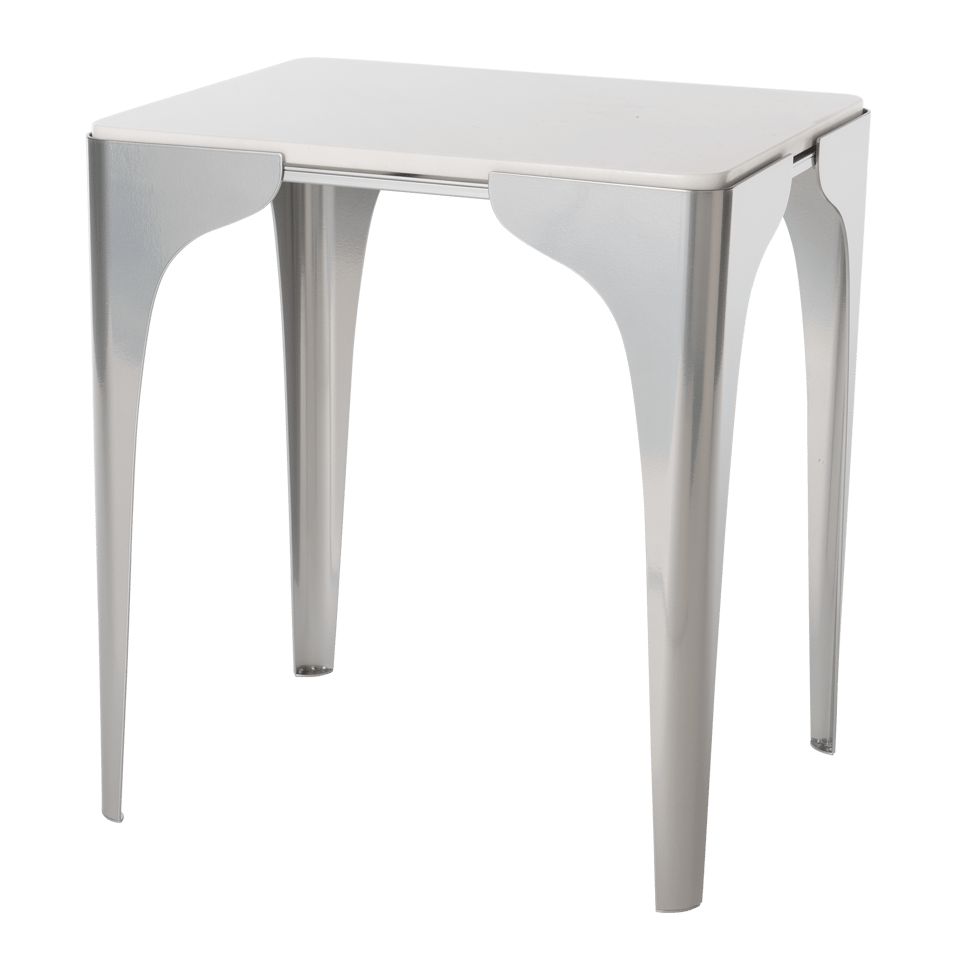 Cove Marble Top Side Table by Hubbardton Forge with Curved Metal Frame, Customizable Finishes