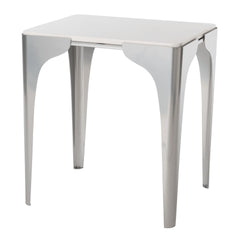 Cove Marble Top Side Table by Hubbardton Forge with Curved Metal Frame, Customizable Finishes