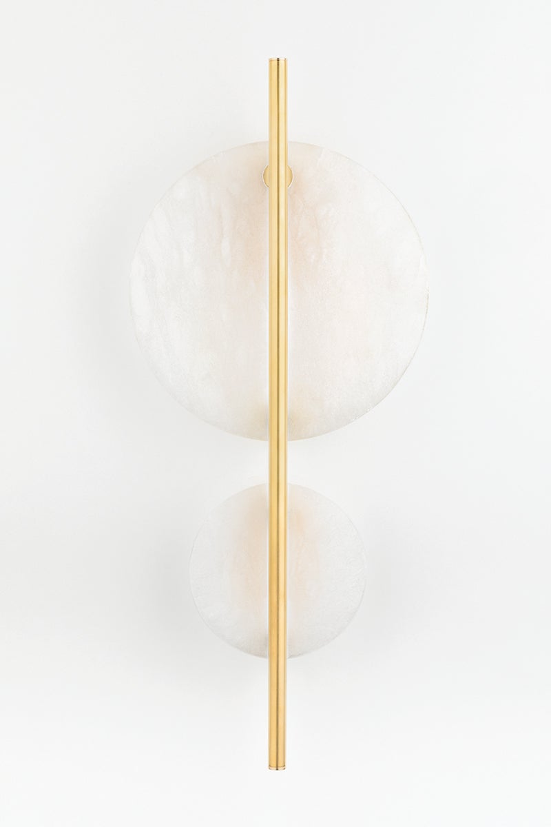 Croft LED Wall Sconce 525 Lumens, Dimmable Alabaster Shade, 3 Finishes - Hudson Valley Lighting 3400