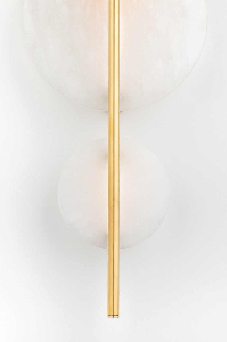 Croft LED Wall Sconce 525 Lumens, Dimmable Alabaster Shade, 3 Finishes - Hudson Valley Lighting 3400