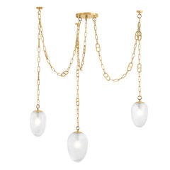 Daith Chandelier by Corbett Lighting 464-48-VB in Vintage Brass, Dimmable with Adjustable Height