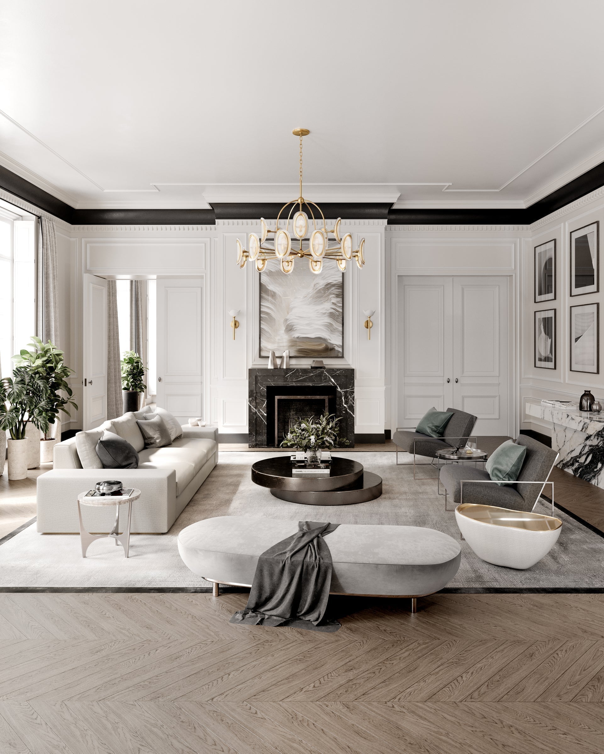 Danes 18-Light Chandelier by Hudson Valley Lighting, Vintage Gold Leaf & Dimmable Bubbled Glass