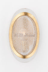 Danes Sconce 1501-VGL by Hudson Valley Lighting, Vintage Gold Leaf Finish, Clear Glass Shade, Dimmable