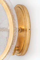 Danes Sconce 1501-VGL by Hudson Valley Lighting, Vintage Gold Leaf Finish, Clear Glass Shade, Dimmable