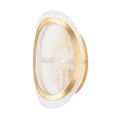 Danes Sconce 1501-VGL by Hudson Valley Lighting, Vintage Gold Leaf Finish, Clear Glass Shade, Dimmable