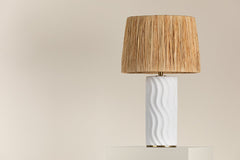 Daniella Table Lamp by Mitzi - 22.75" Height, Wavy Textured Base, Aged Brass Finish, Dimmable Light