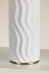 Daniella Table Lamp by Mitzi - 22.75" Height, Wavy Textured Base, Aged Brass Finish, Dimmable Light