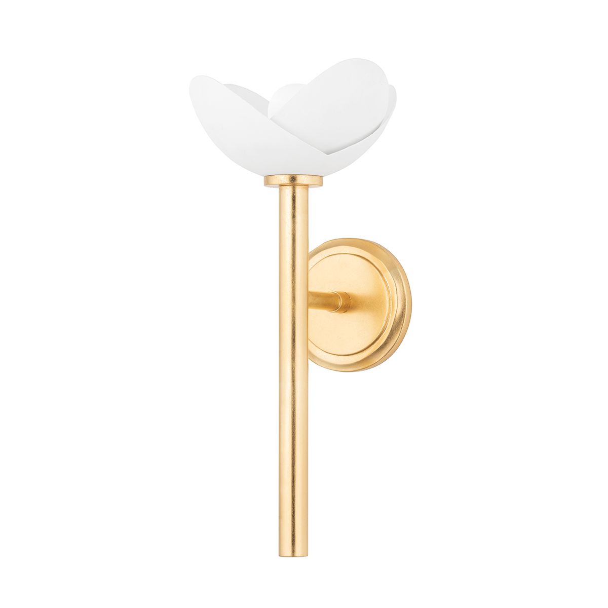 Dawson Sconce 16.75" High Gold Leaf & White Plaster Wall Light by Hudson Valley Lighting