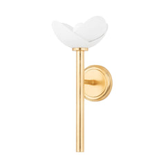 Dawson Sconce 16.75" High Gold Leaf & White Plaster Wall Light by Hudson Valley Lighting