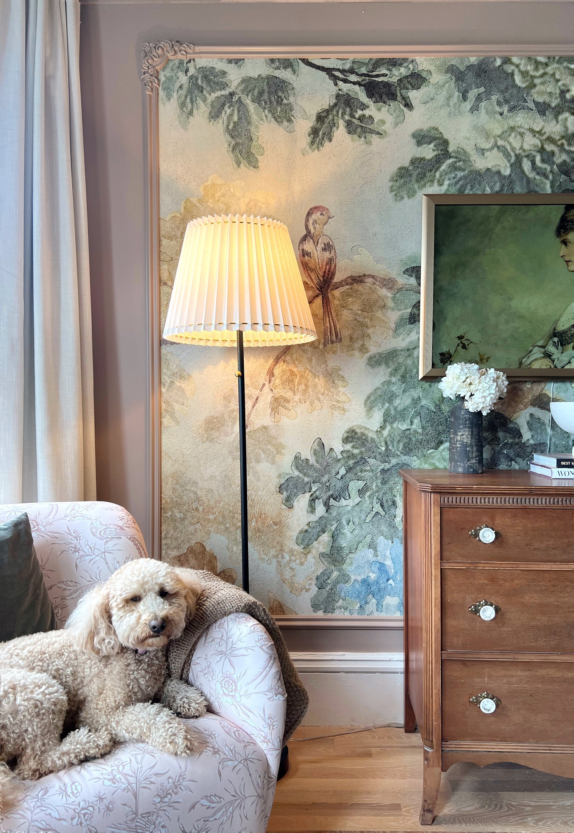 Mitzi Demi Floor Lamp 62” Tall With Dimmable Soft Linen Shade Aged Brass And Black Finish
