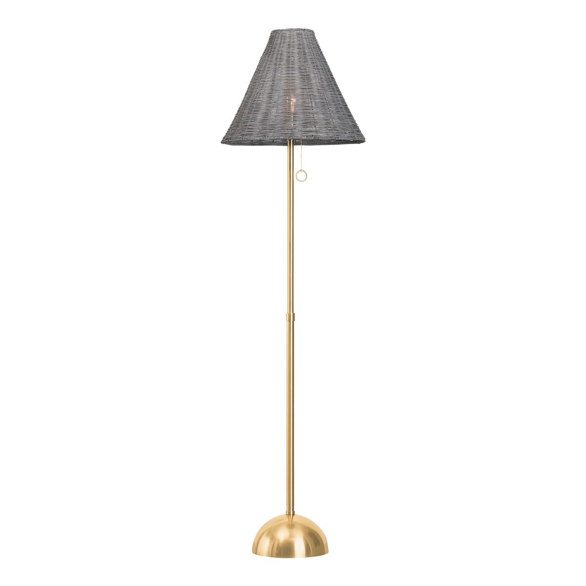 Mitzi Destiny Floor Lamp HL825401-AGB, 66.5 Inch Tall with Woven Wicker Shade and Aged Brass Accents