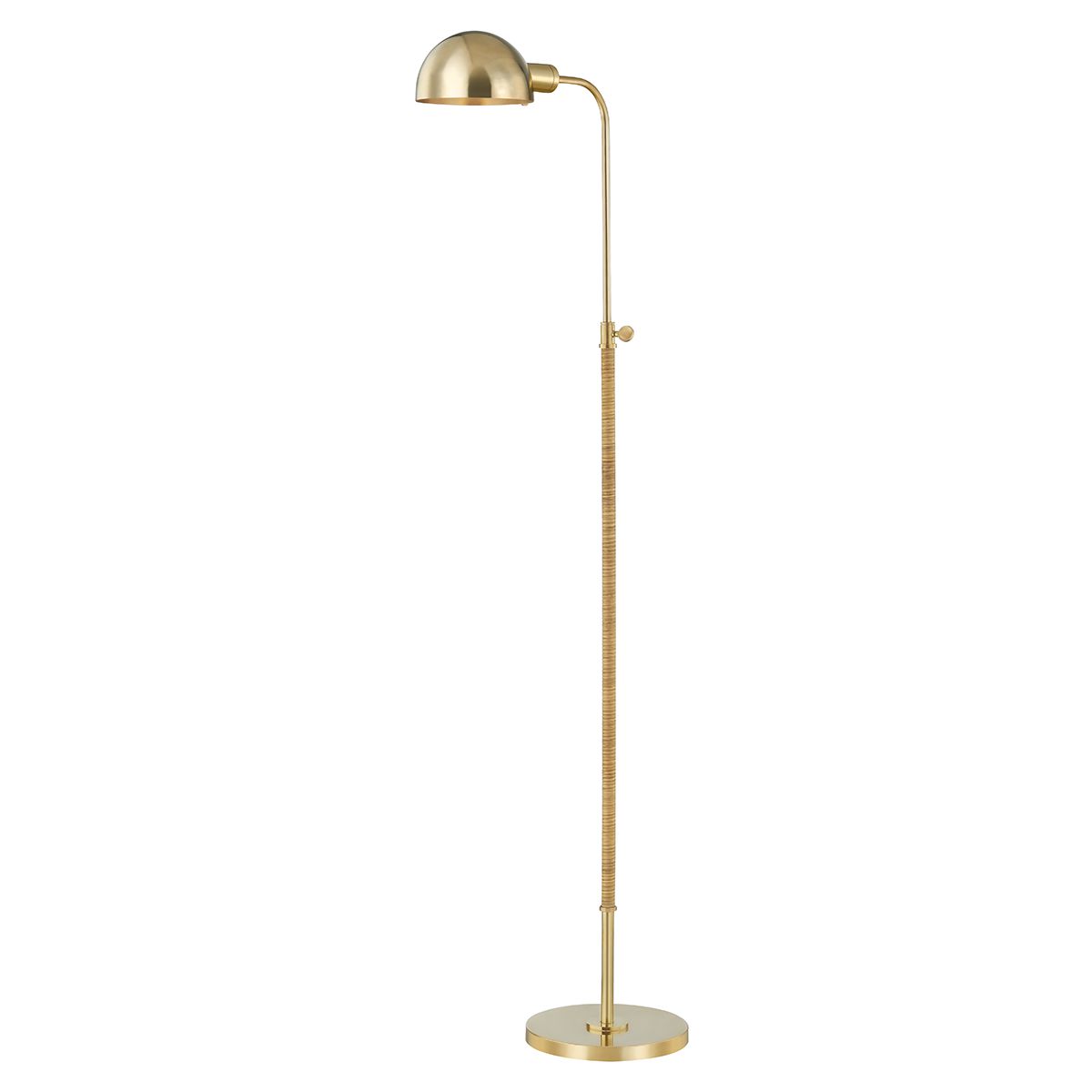 Devon 50.75" Floor Lamp by Hudson Valley Lighting with Aged Brass Finish and Dimmable Feature